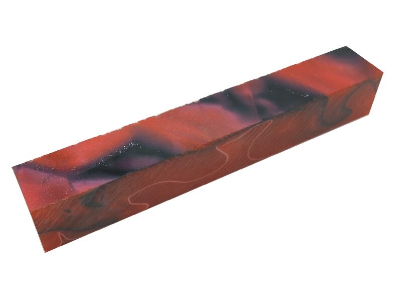 Akryl blok červený s bielou a čiernou 20*20*129mm